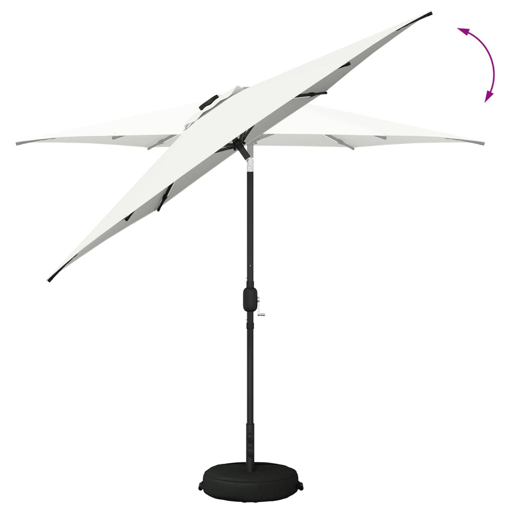 vidaXL Parasol ogrodowy z oświetleniem LED i podstawą 270 x 270 cm