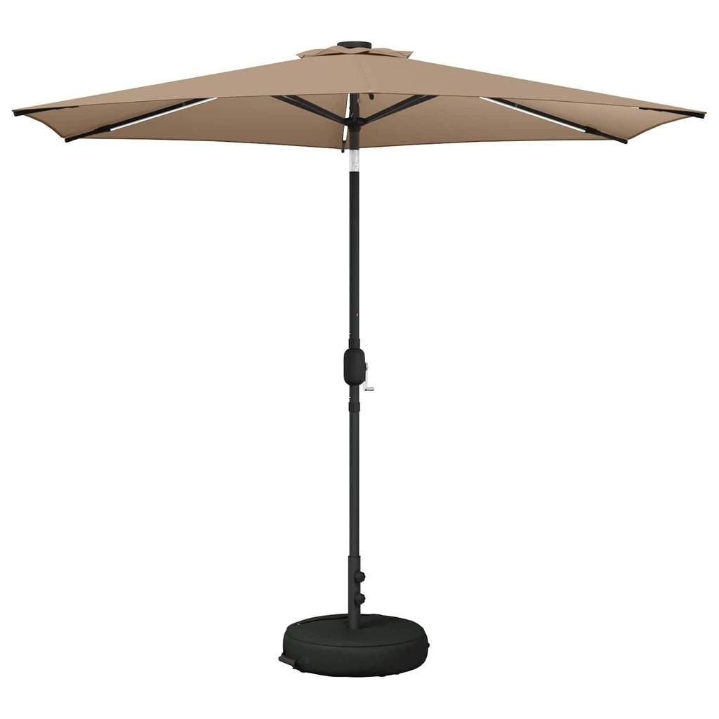 vidaXL Parasol ogrodowy z oświetleniem LED i podstawą 270 x 270 cm
