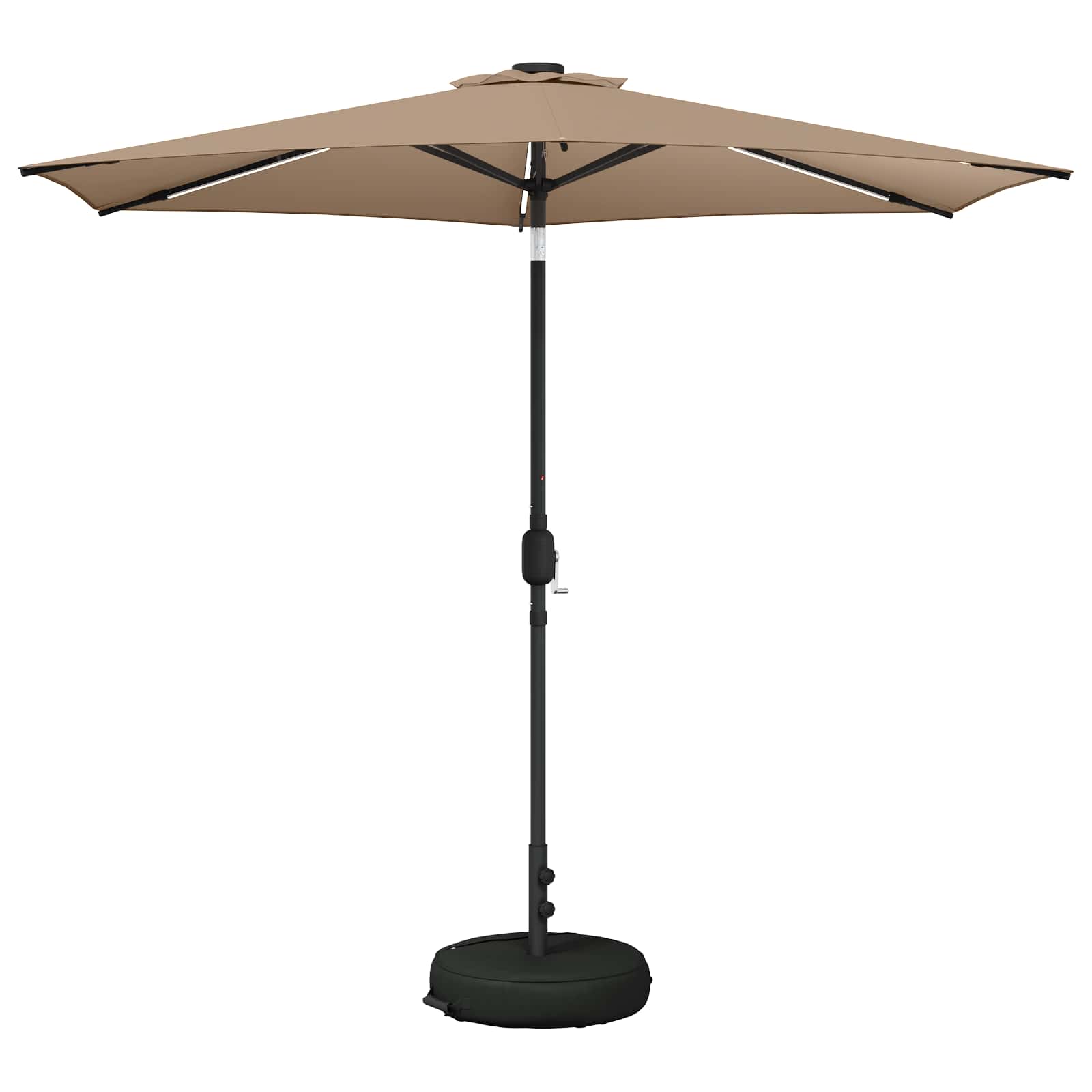 vidaXL Parasol ogrodowy z oświetleniem LED i podstawą 270 x 270 cm