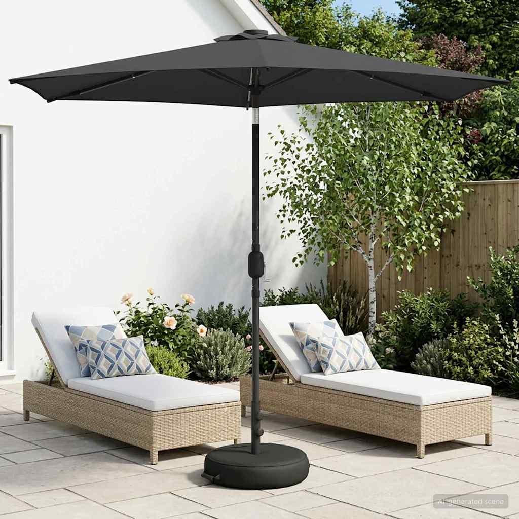 vidaXL Parasol ogrodowy z oświetleniem LED i podstawą 270 x 270 cm
