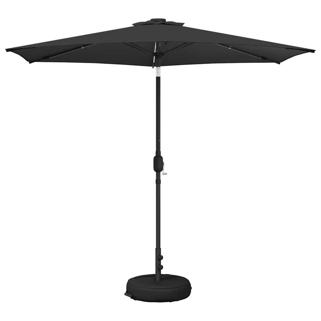 vidaXL Parasol ogrodowy z oświetleniem LED i podstawą 270 x 270 cm