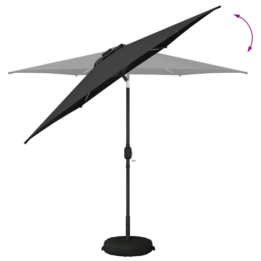 vidaXL Parasol ogrodowy z oświetleniem LED i podstawą 270 x 270 cm