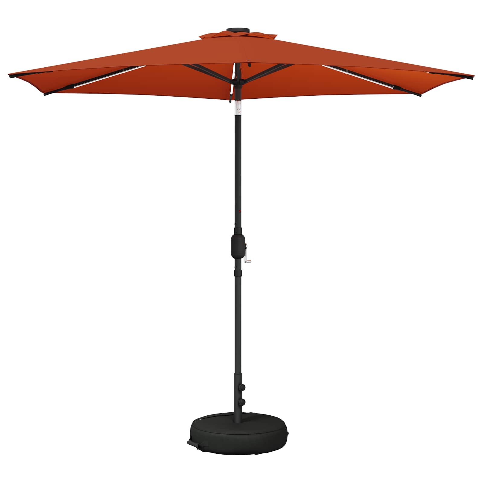 vidaXL Parasol ogrodowy z oświetleniem LED i podstawą 270 x 270 cm