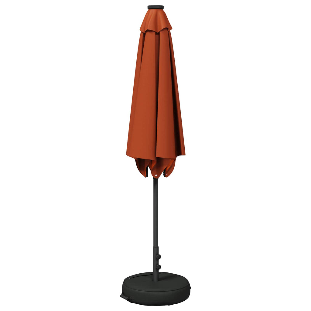 vidaXL Parasol ogrodowy z oświetleniem LED i podstawą 270 x 270 cm