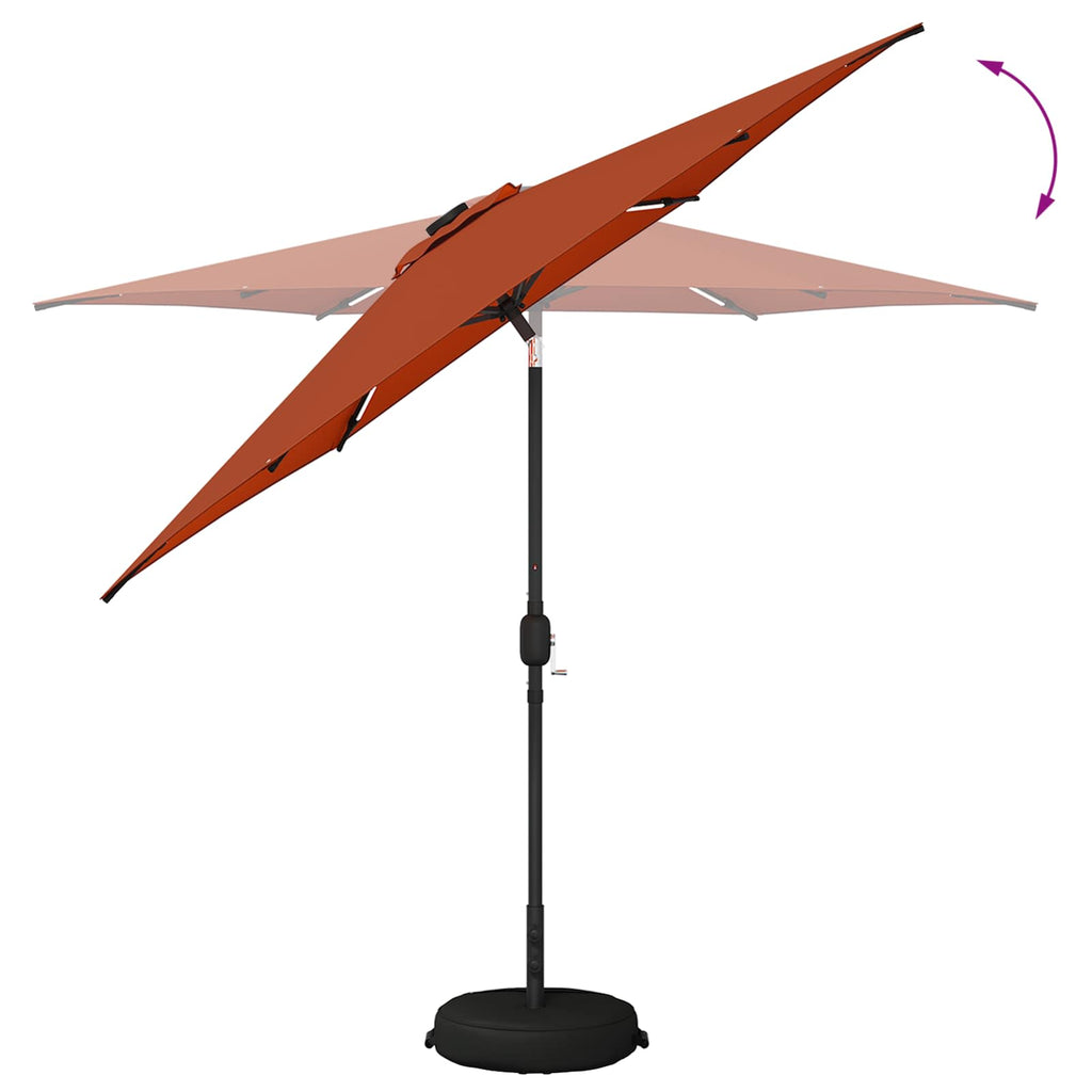 vidaXL Parasol ogrodowy z oświetleniem LED i podstawą 270 x 270 cm