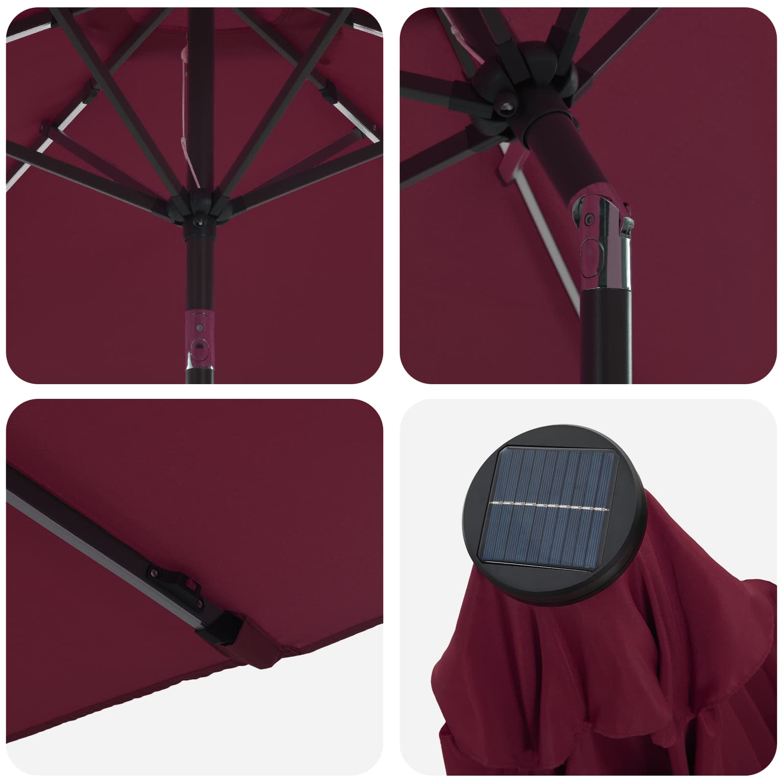 vidaXL Parasol ogrodowy z oświetleniem LED i podstawą 270 x 270 cm