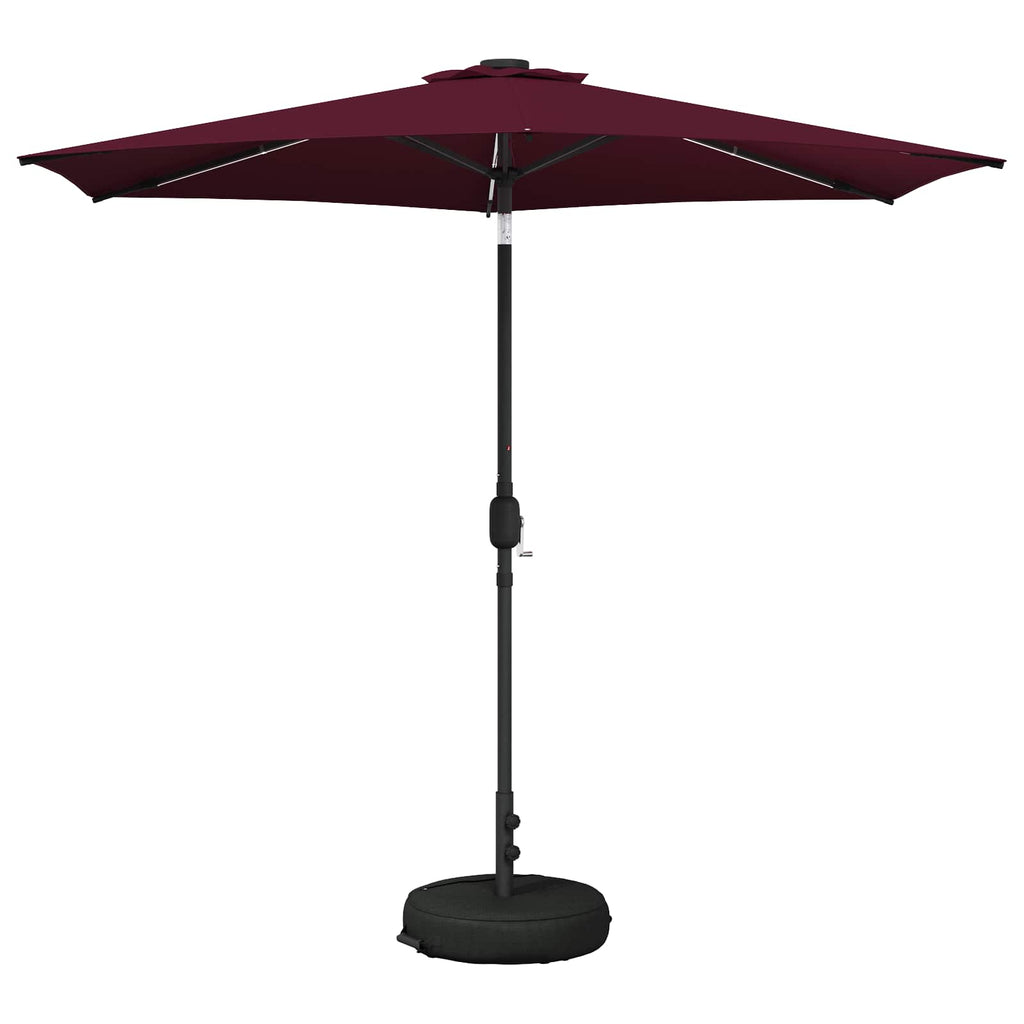 vidaXL Parasol ogrodowy z oświetleniem LED i podstawą 270 x 270 cm