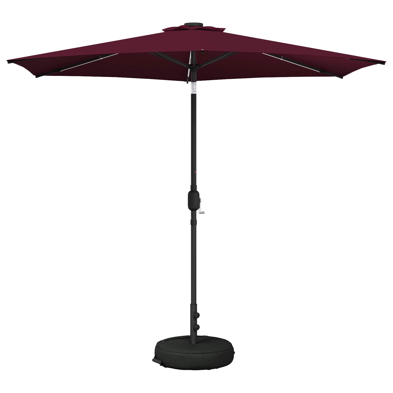 vidaXL Parasol ogrodowy z oświetleniem LED i podstawą 270 x 270 cm
