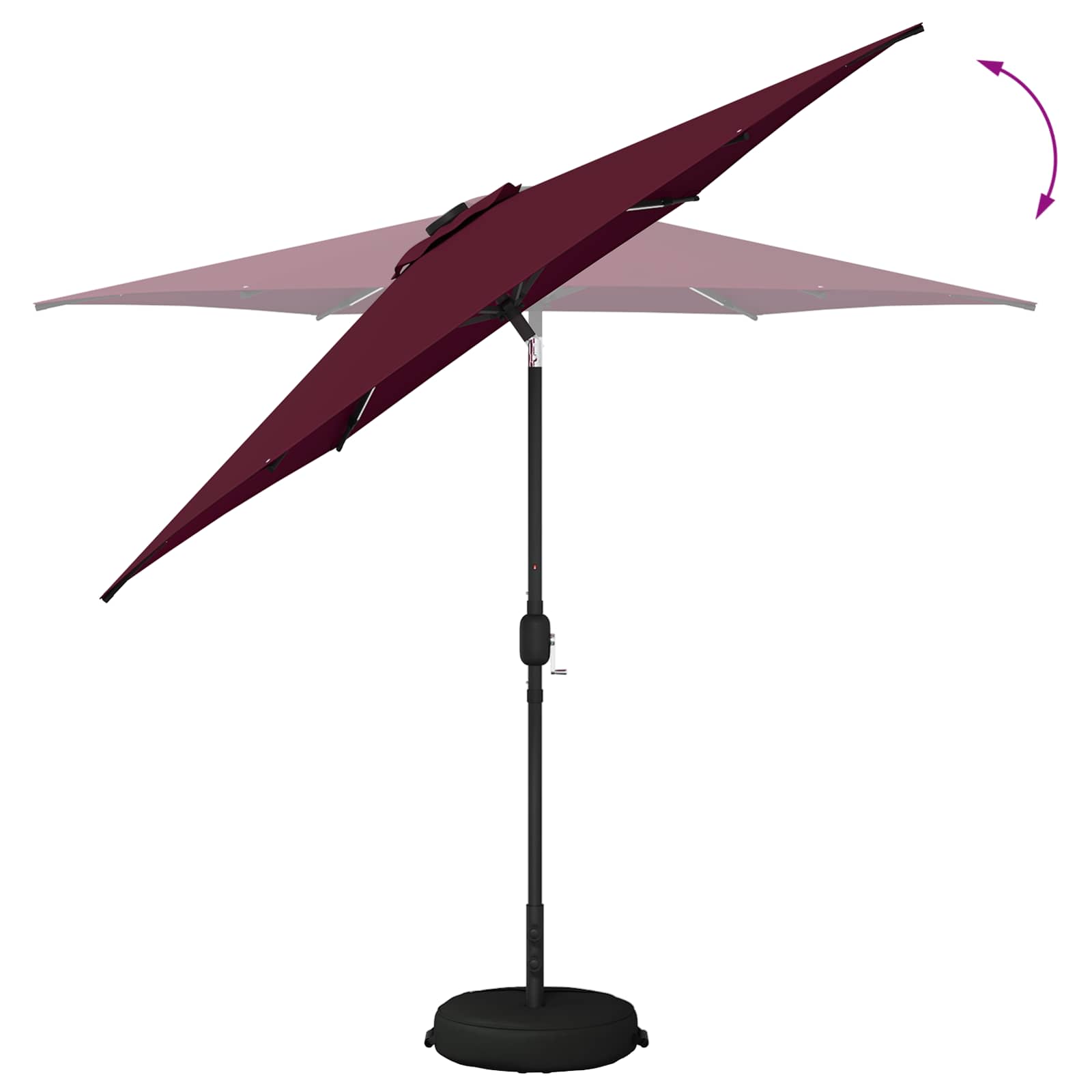 vidaXL Parasol ogrodowy z oświetleniem LED i podstawą 270 x 270 cm