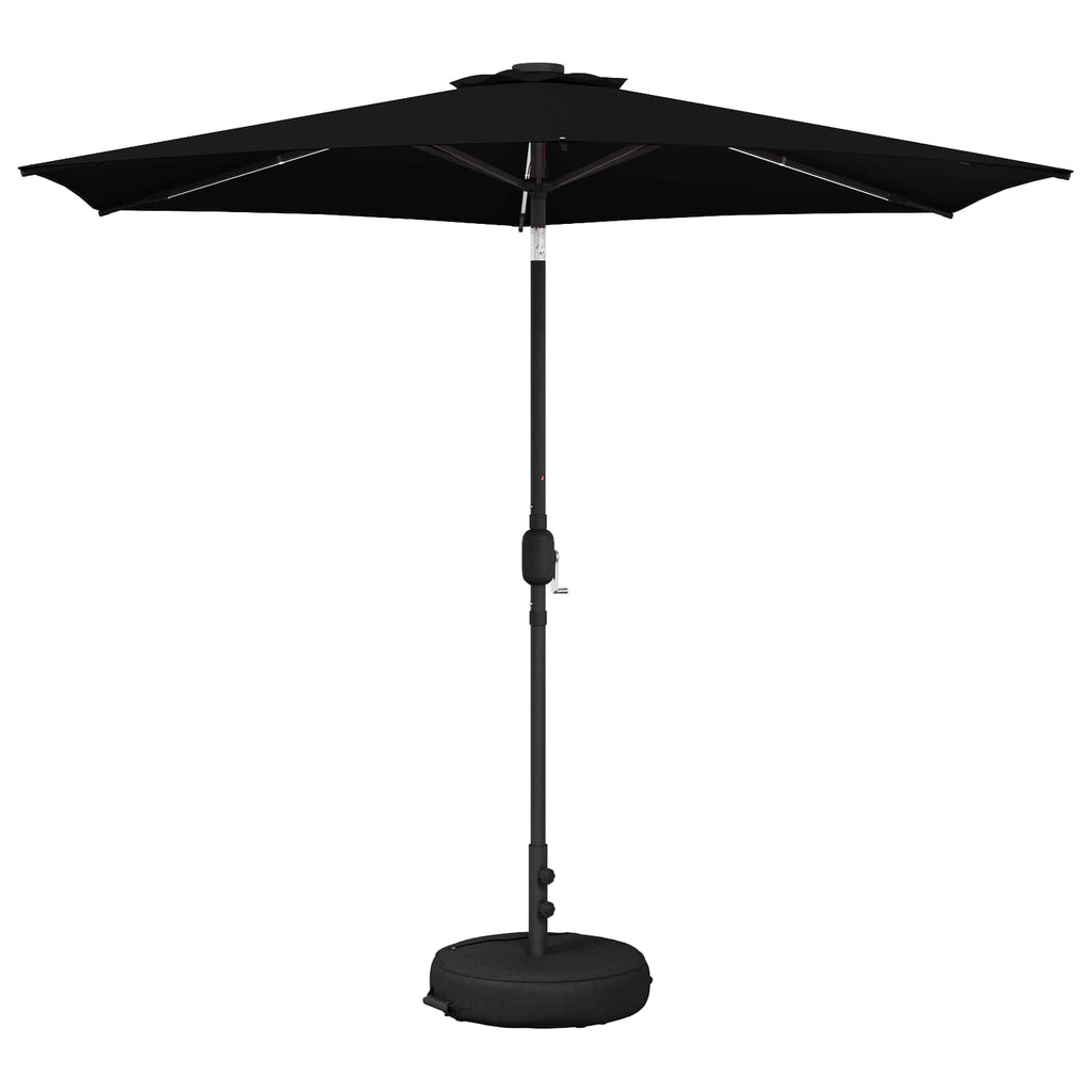 vidaXL Parasol ogrodowy z oświetleniem LED i podstawą 270 x 270 cm