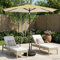 vidaXL Parasol ogrodowy z oświetleniem LED i podstawą 270 x 270 cm