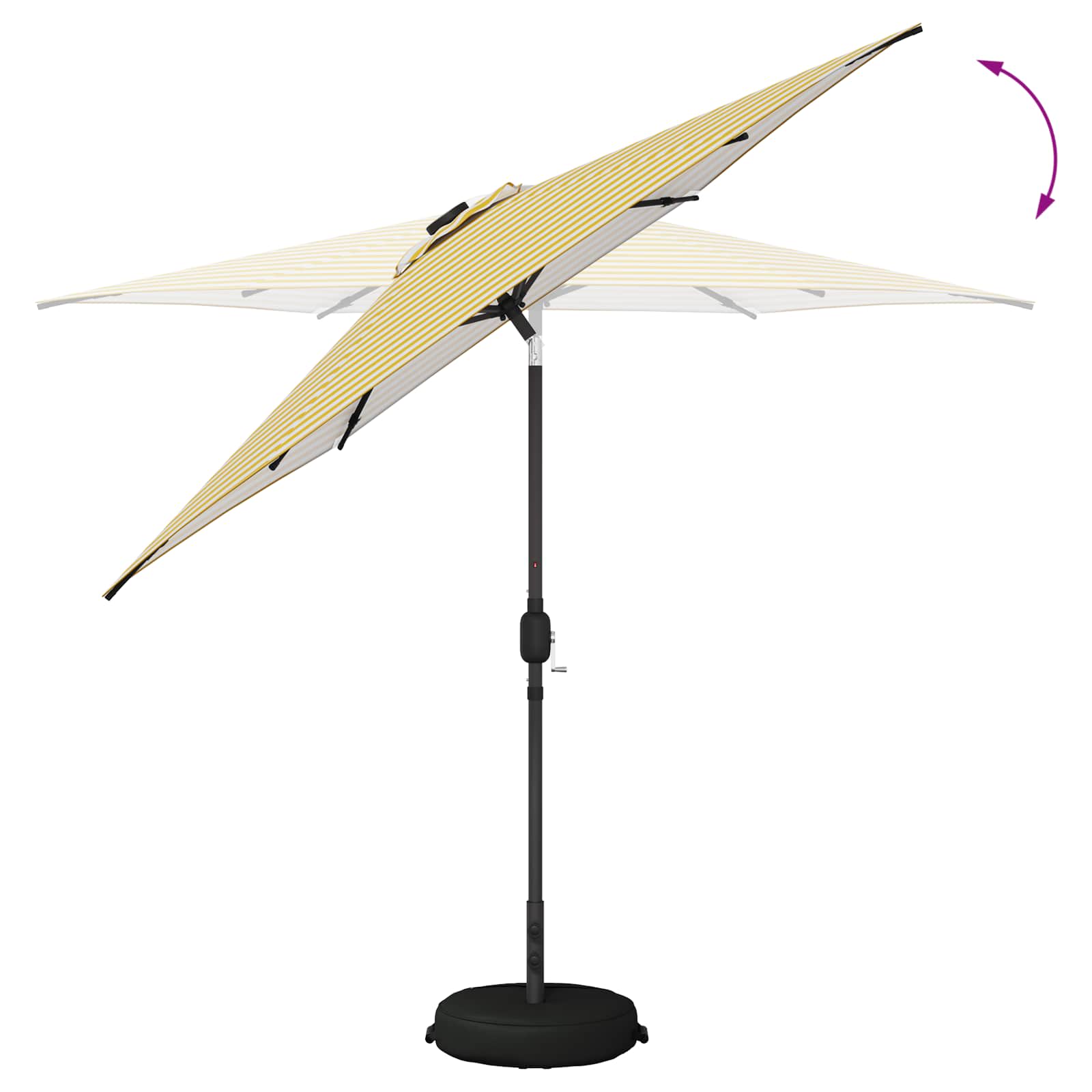 vidaXL Parasol ogrodowy z oświetleniem LED i podstawą 270 x 270 cm