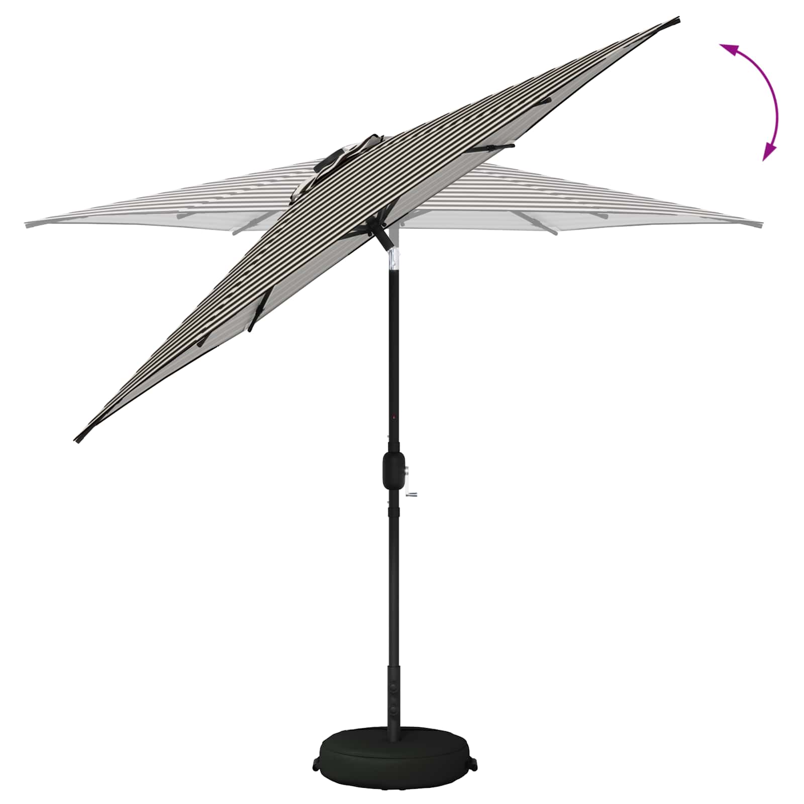 vidaXL Parasol ogrodowy z oświetleniem LED i podstawą 270 x 270 cm