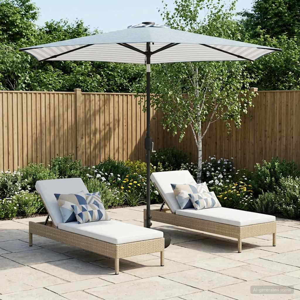 vidaXL Parasol ogrodowy z oświetleniem LED i podstawą 270 x 270 cm