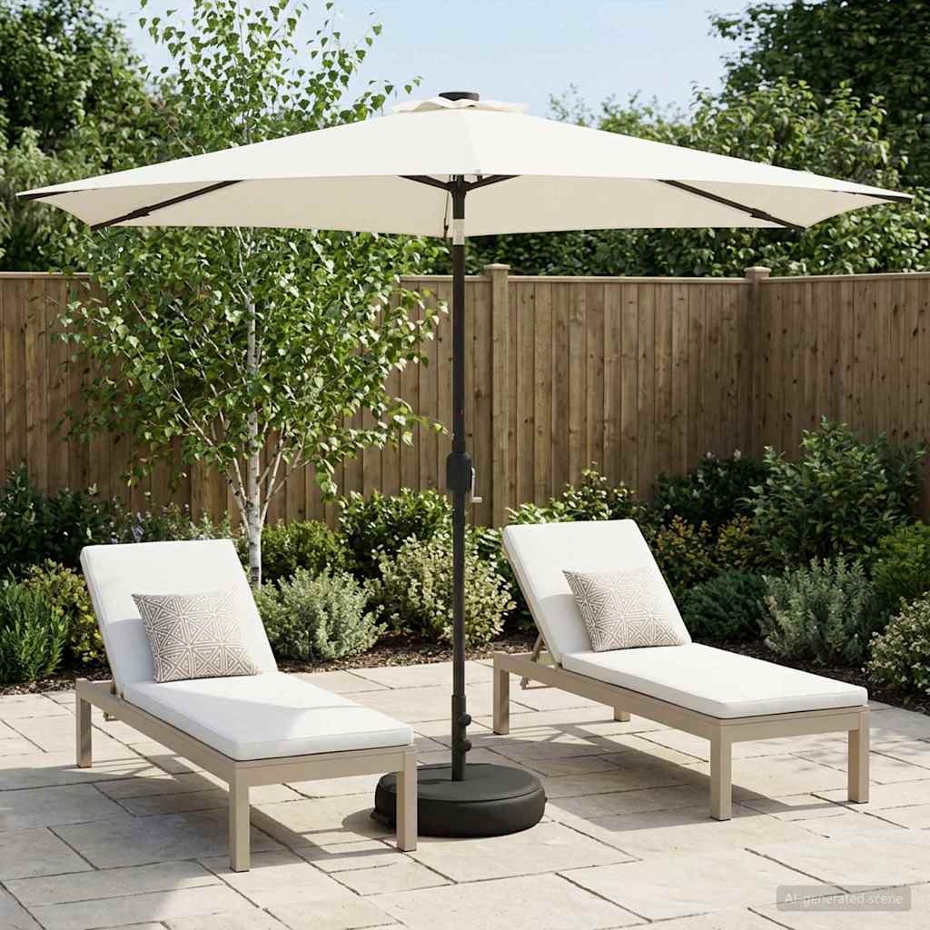 vidaXL Parasol ogrodowy z oświetleniem LED i podstawą 300 x 300 cm
