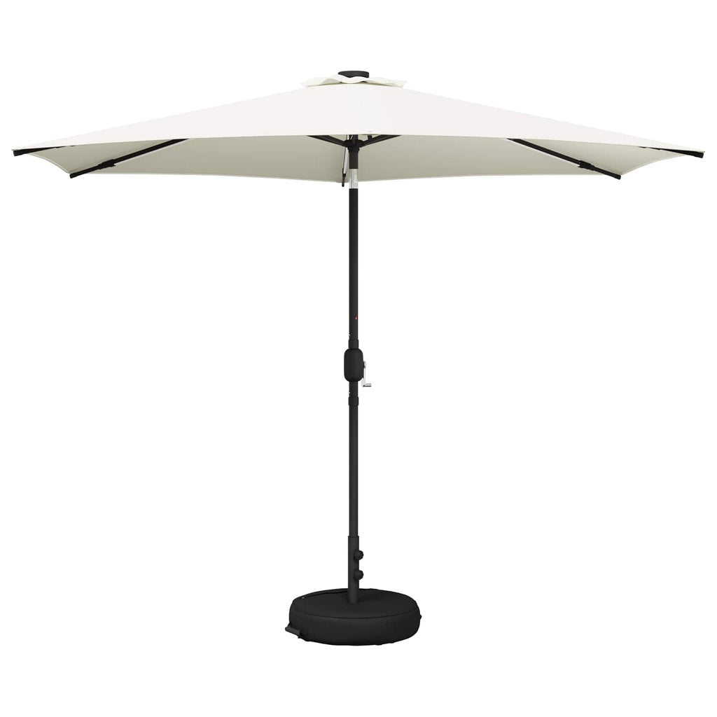 vidaXL Parasol ogrodowy z oświetleniem LED i podstawą 300 x 300 cm