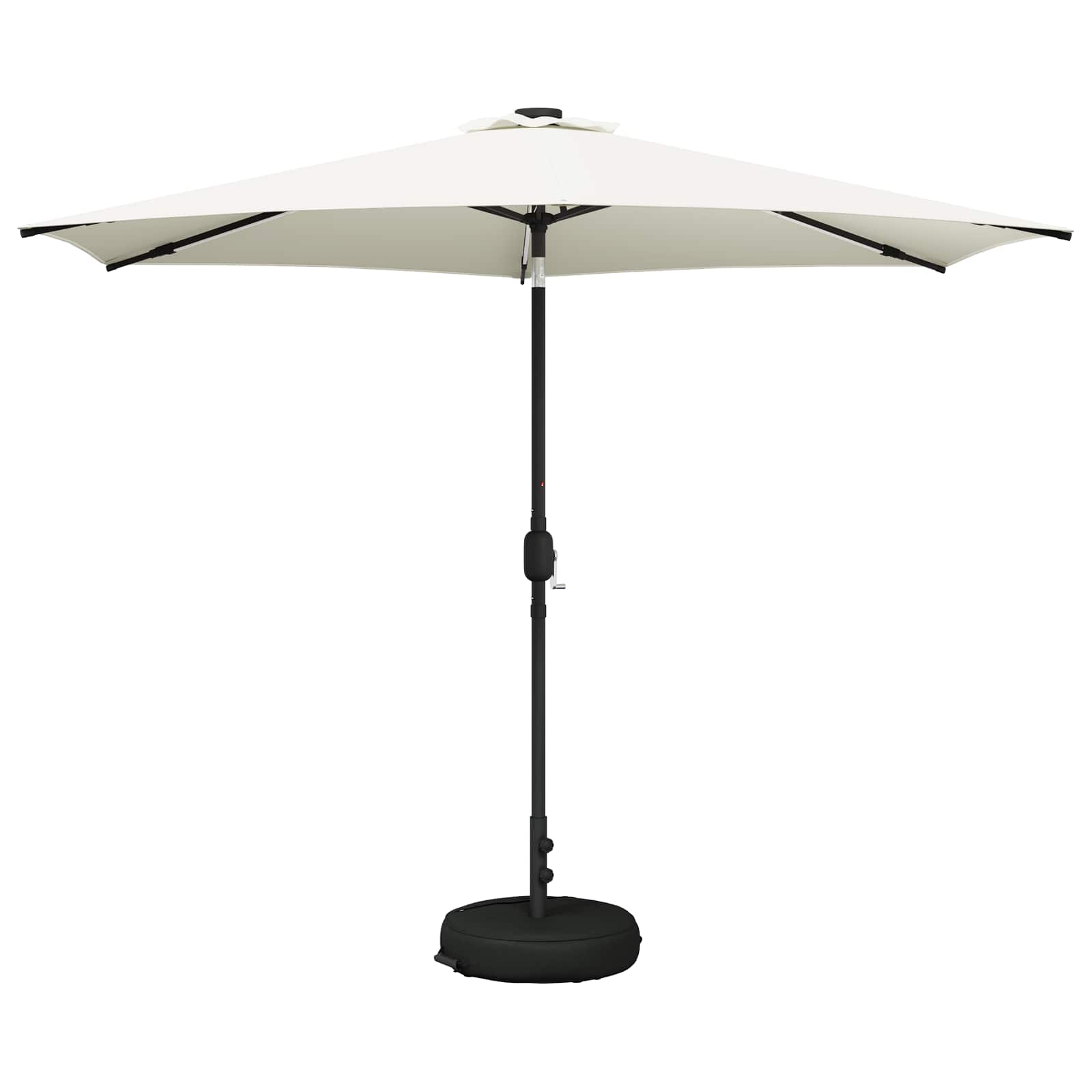 vidaXL Parasol ogrodowy z oświetleniem LED i podstawą 300 x 300 cm