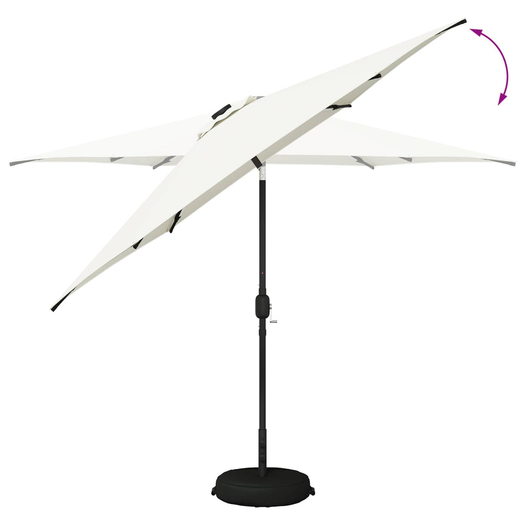 vidaXL Parasol ogrodowy z oświetleniem LED i podstawą 300 x 300 cm