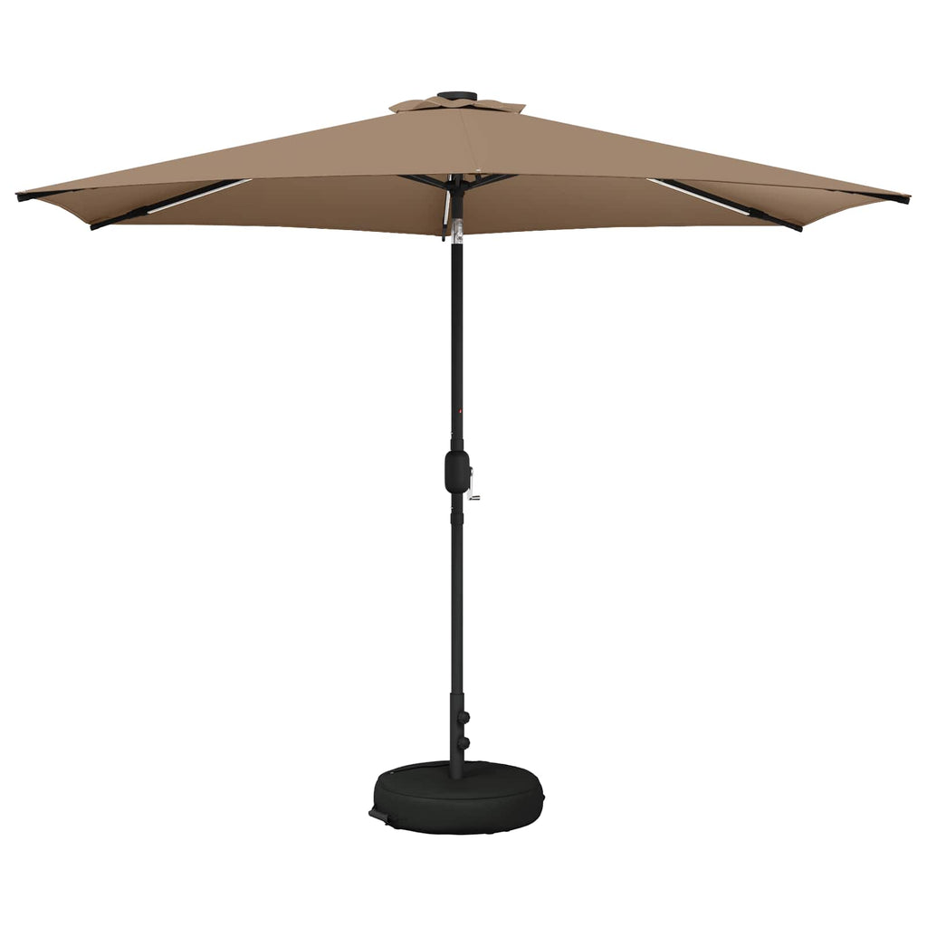 vidaXL Parasol ogrodowy z oświetleniem LED i podstawą 300 x 300 cm