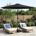 vidaXL Parasol ogrodowy z oświetleniem LED i podstawą 300 x 300 cm