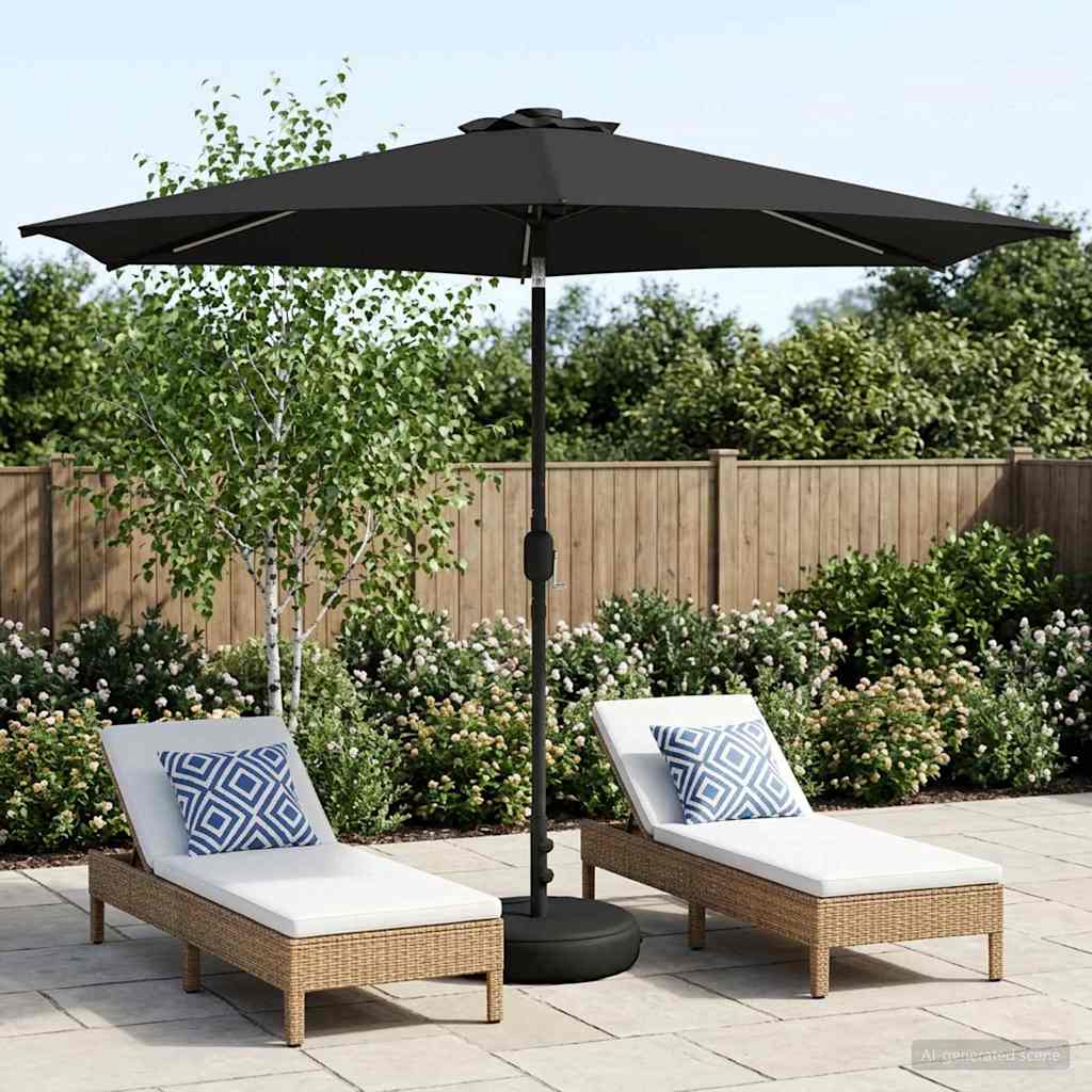 vidaXL Parasol ogrodowy z oświetleniem LED i podstawą 300 x 300 cm