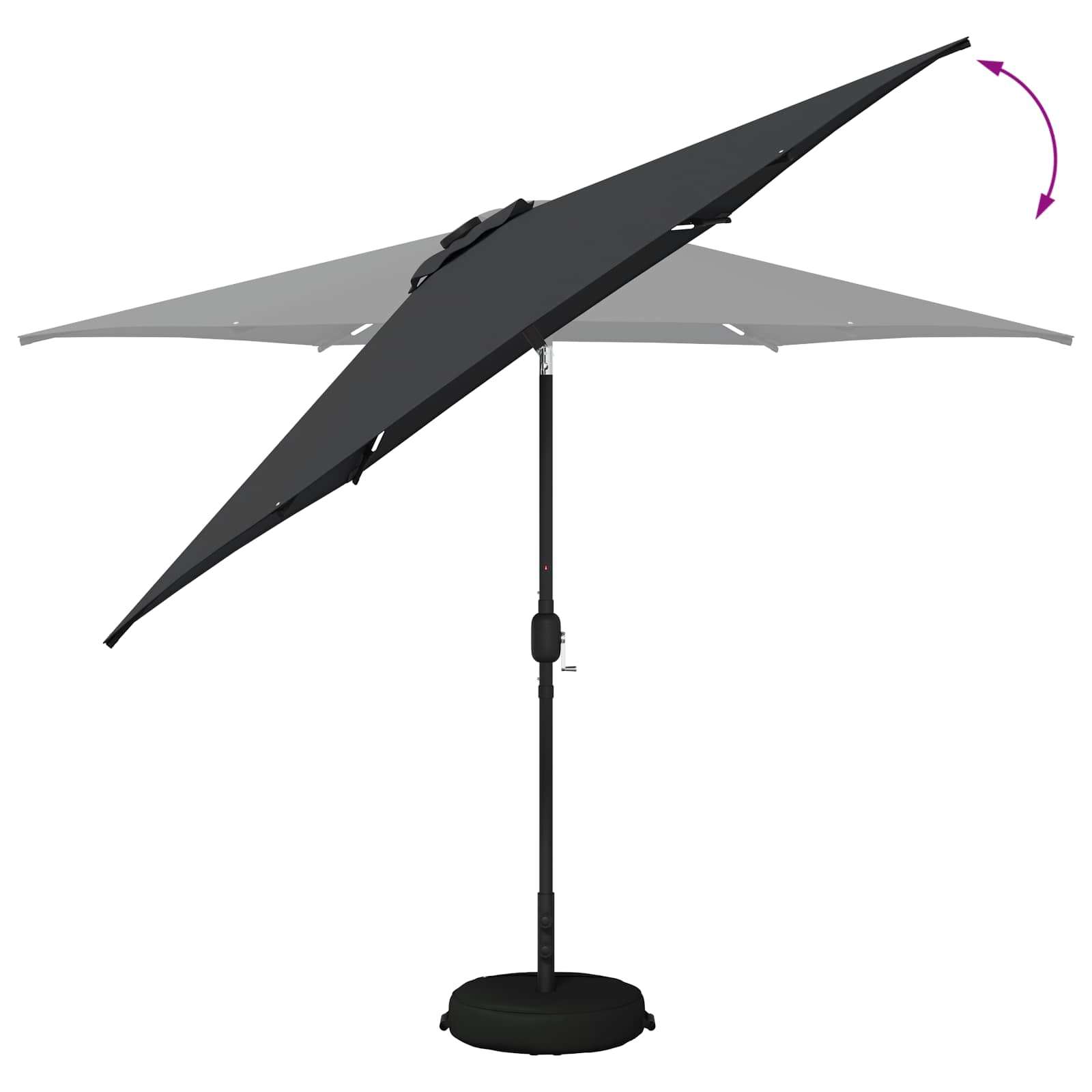 vidaXL Parasol ogrodowy z oświetleniem LED i podstawą 300 x 300 cm