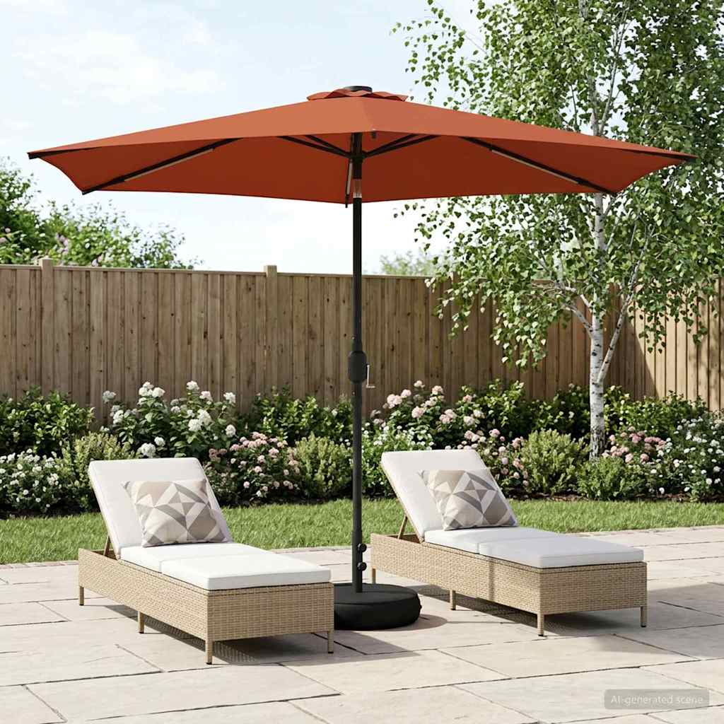vidaXL Parasol ogrodowy z oświetleniem LED i podstawą 300 x 300 cm