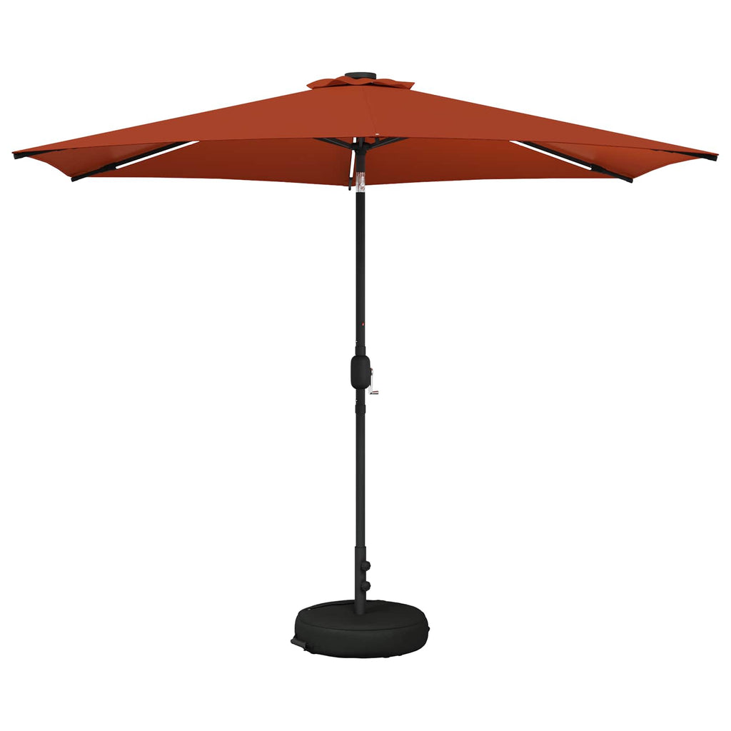 vidaXL Parasol ogrodowy z oświetleniem LED i podstawą 300 x 300 cm