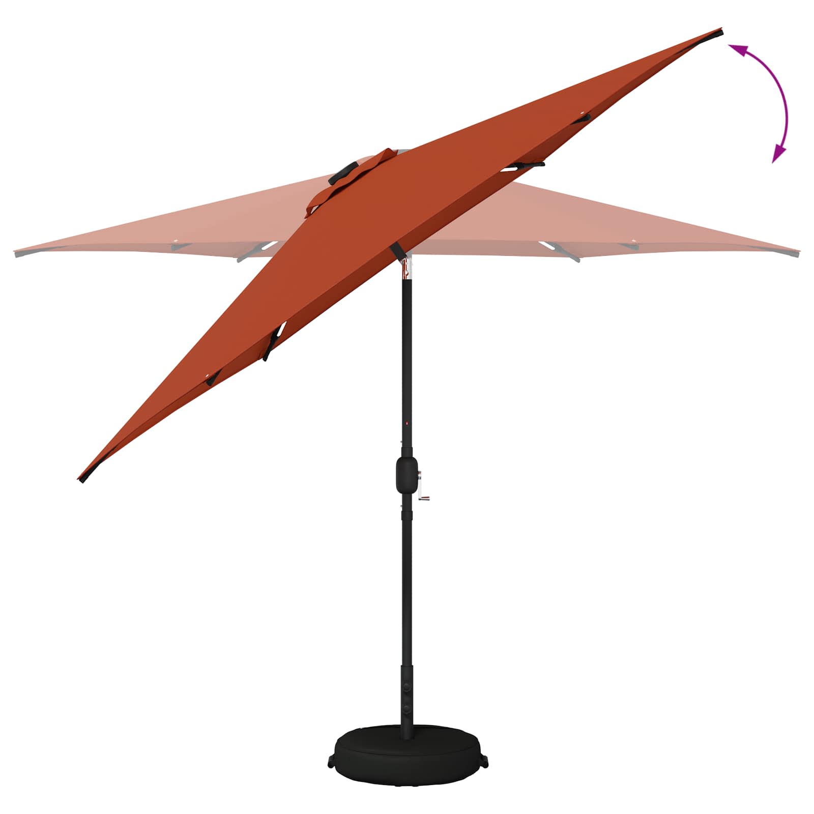 vidaXL Parasol ogrodowy z oświetleniem LED i podstawą 300 x 300 cm