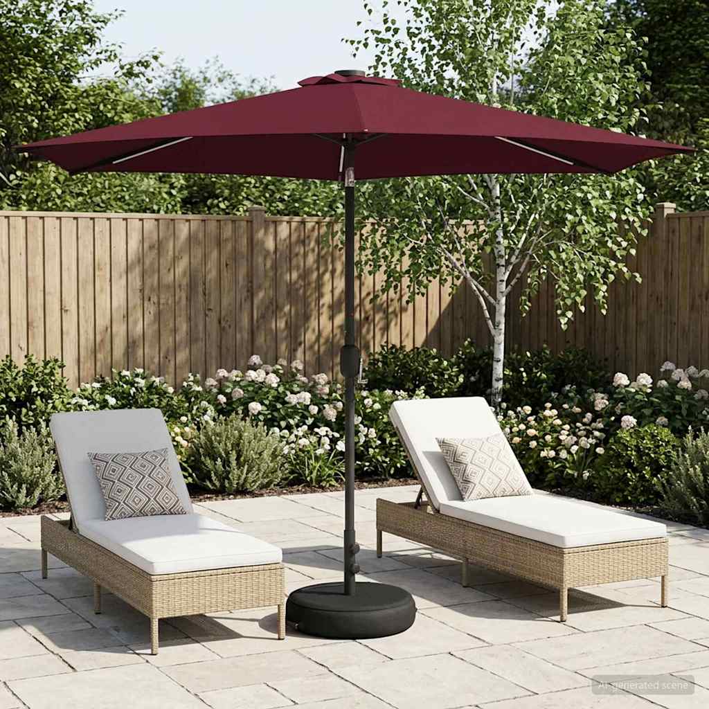 vidaXL Parasol ogrodowy z oświetleniem LED i podstawą 300 x 300 cm