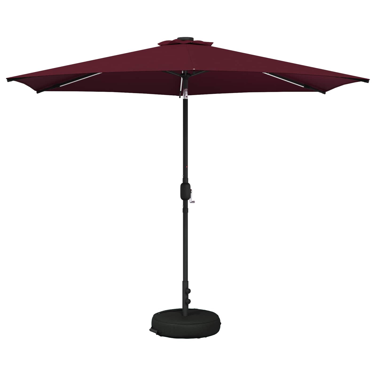 vidaXL Parasol ogrodowy z oświetleniem LED i podstawą 300 x 300 cm