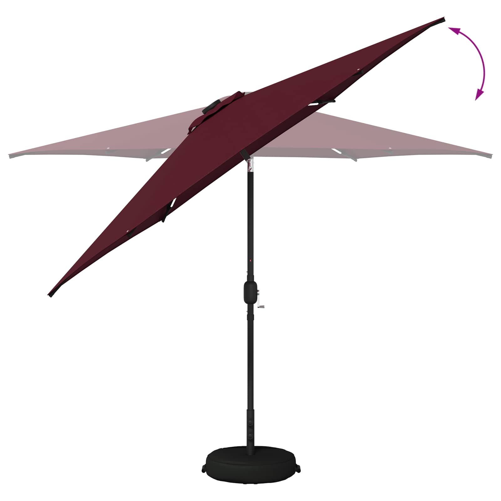 vidaXL Parasol ogrodowy z oświetleniem LED i podstawą 300 x 300 cm