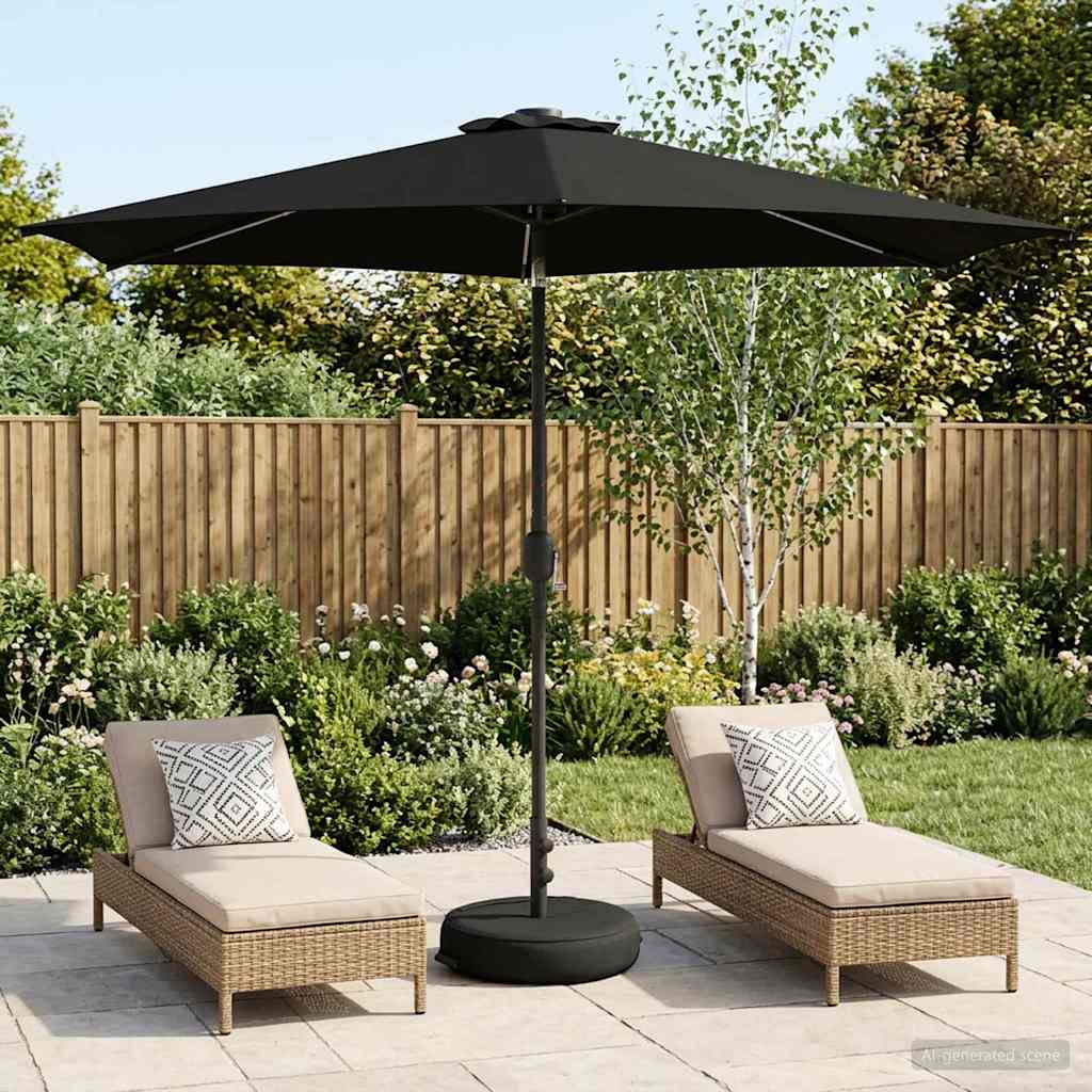 vidaXL Parasol ogrodowy z oświetleniem LED i podstawą 300 x 300 cm