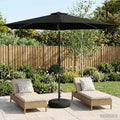 vidaXL Parasol ogrodowy z oświetleniem LED i podstawą 300 x 300 cm