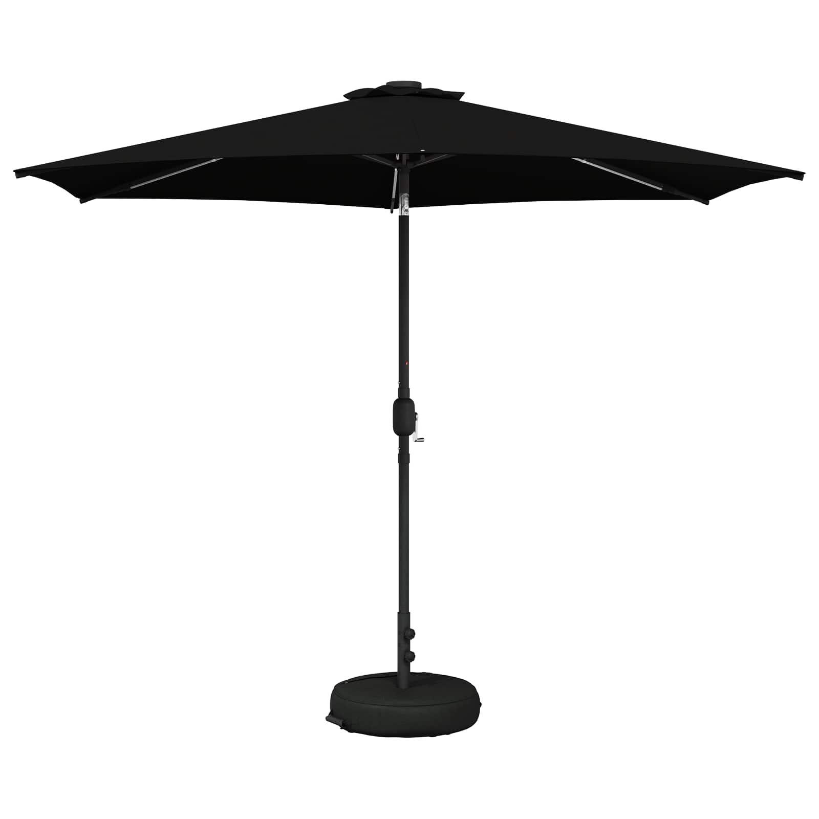 vidaXL Parasol ogrodowy z oświetleniem LED i podstawą 300 x 300 cm