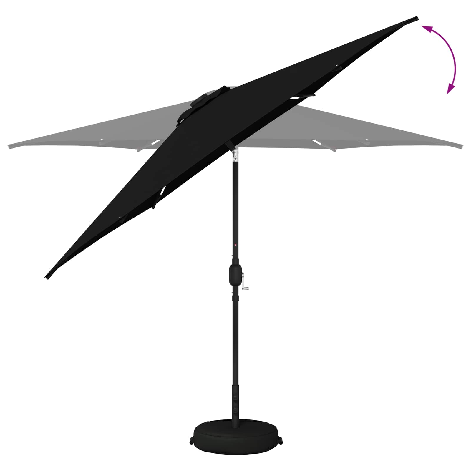vidaXL Parasol ogrodowy z oświetleniem LED i podstawą 300 x 300 cm