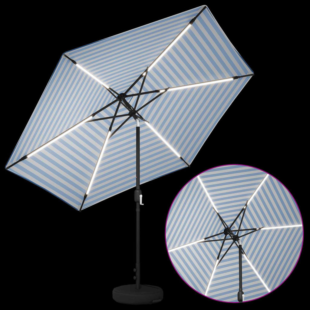 vidaXL Parasol ogrodowy z oświetleniem LED i podstawą 300 x 300 cm