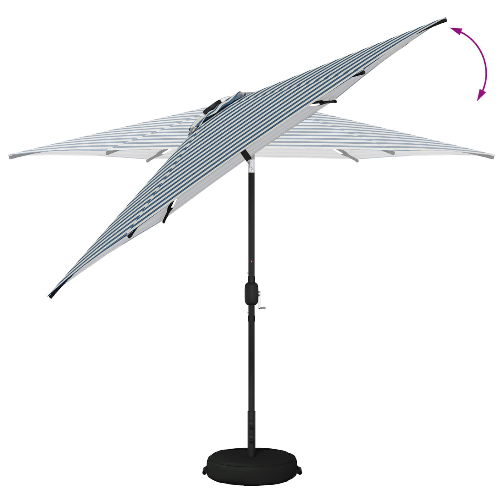 vidaXL Parasol ogrodowy z oświetleniem LED i podstawą 300 x 300 cm