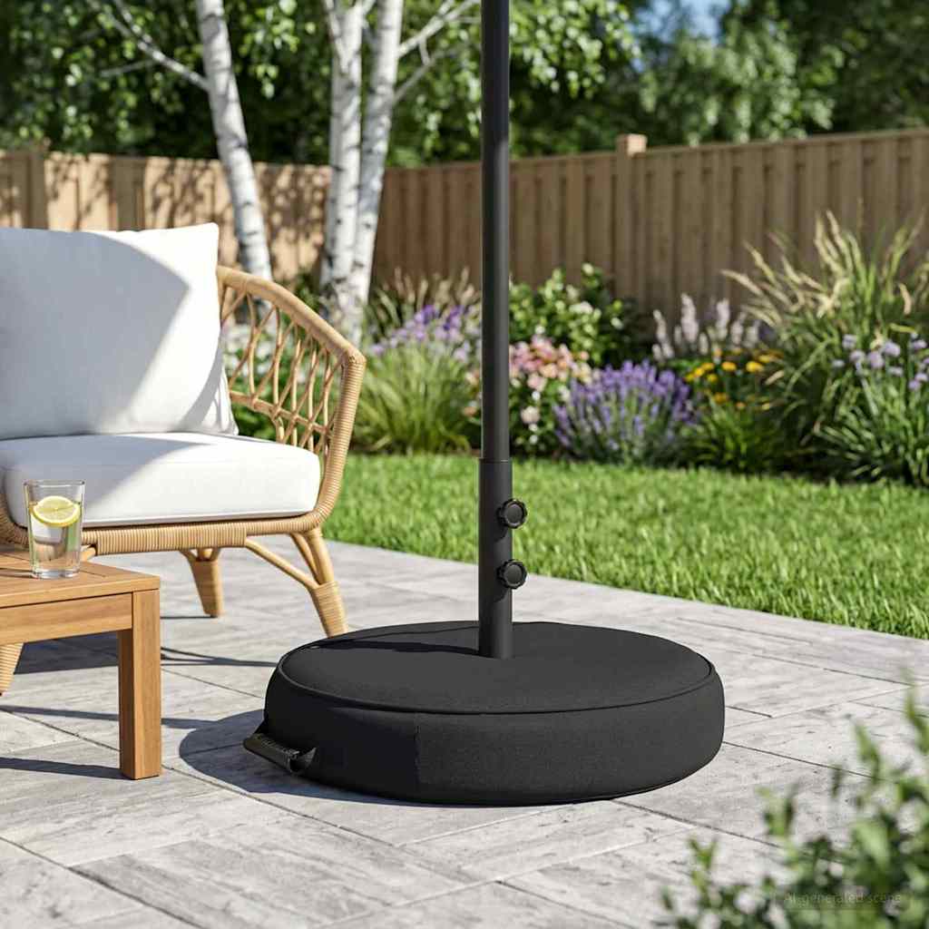vidaXL Podstawa do parasola na patio 50 x 50 cm Stal Czarny