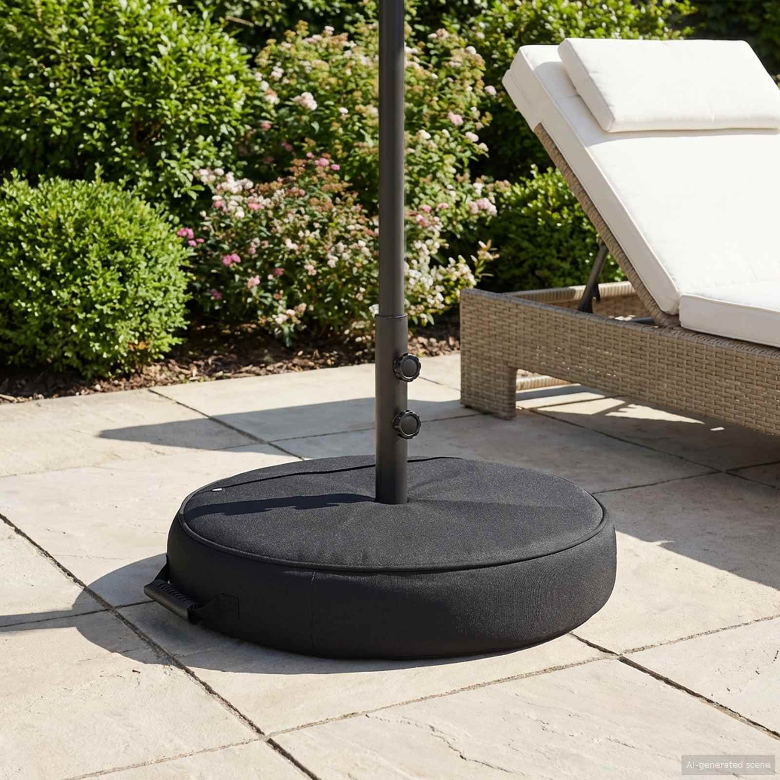 vidaXL Podstawa do parasola na patio 60 x 60 cm Stal Czarny