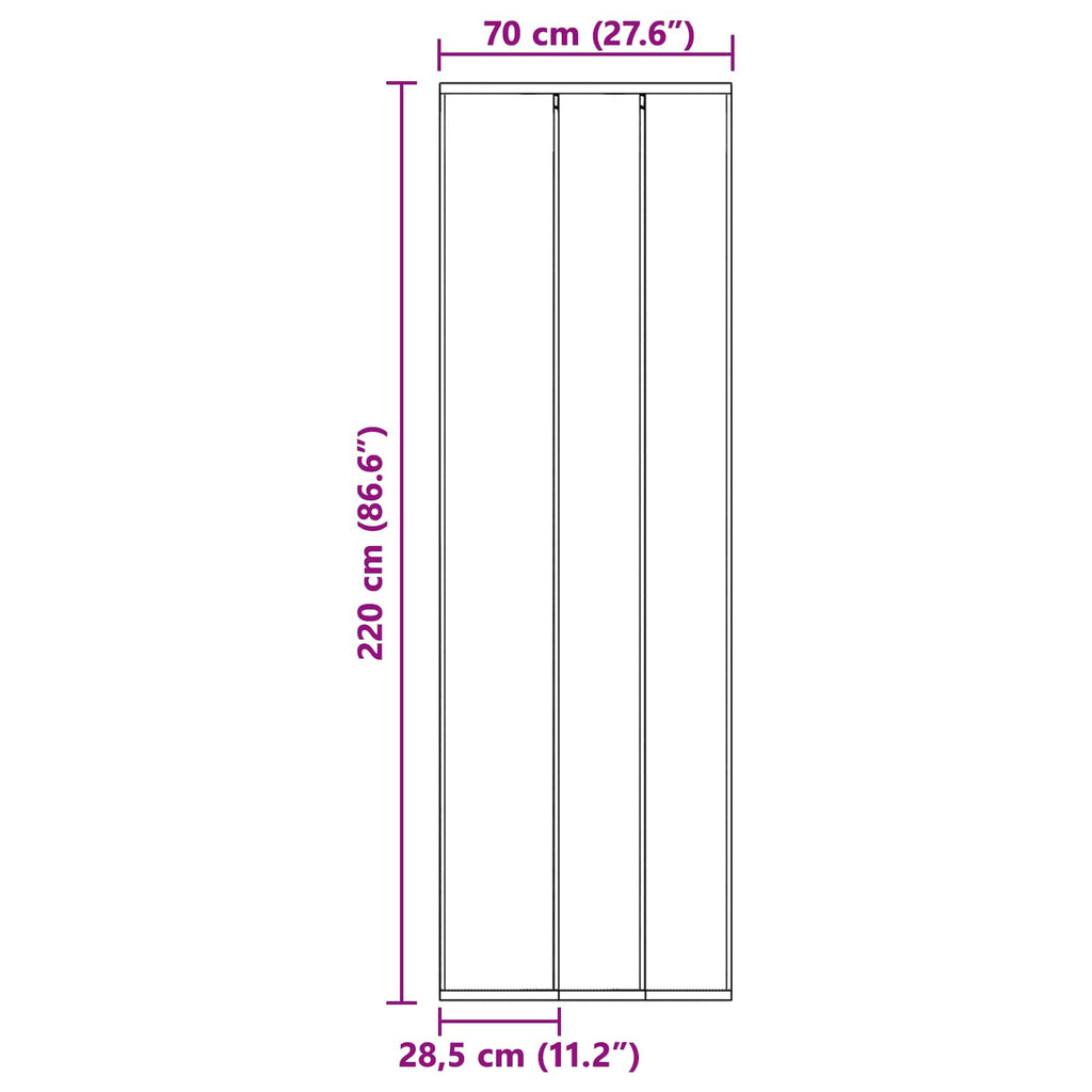 vidaXL Moskitiera drzwiowa z zasłoną siatkową Czarny 70 x 220 cm