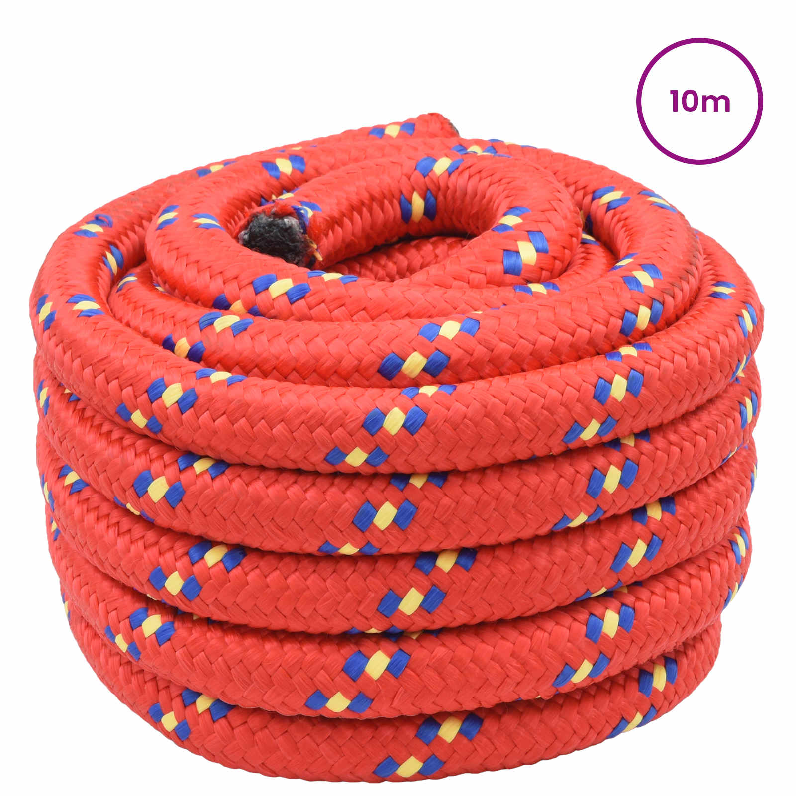 vidaXL Lina do łodzi 10 m 3 czerwony PP