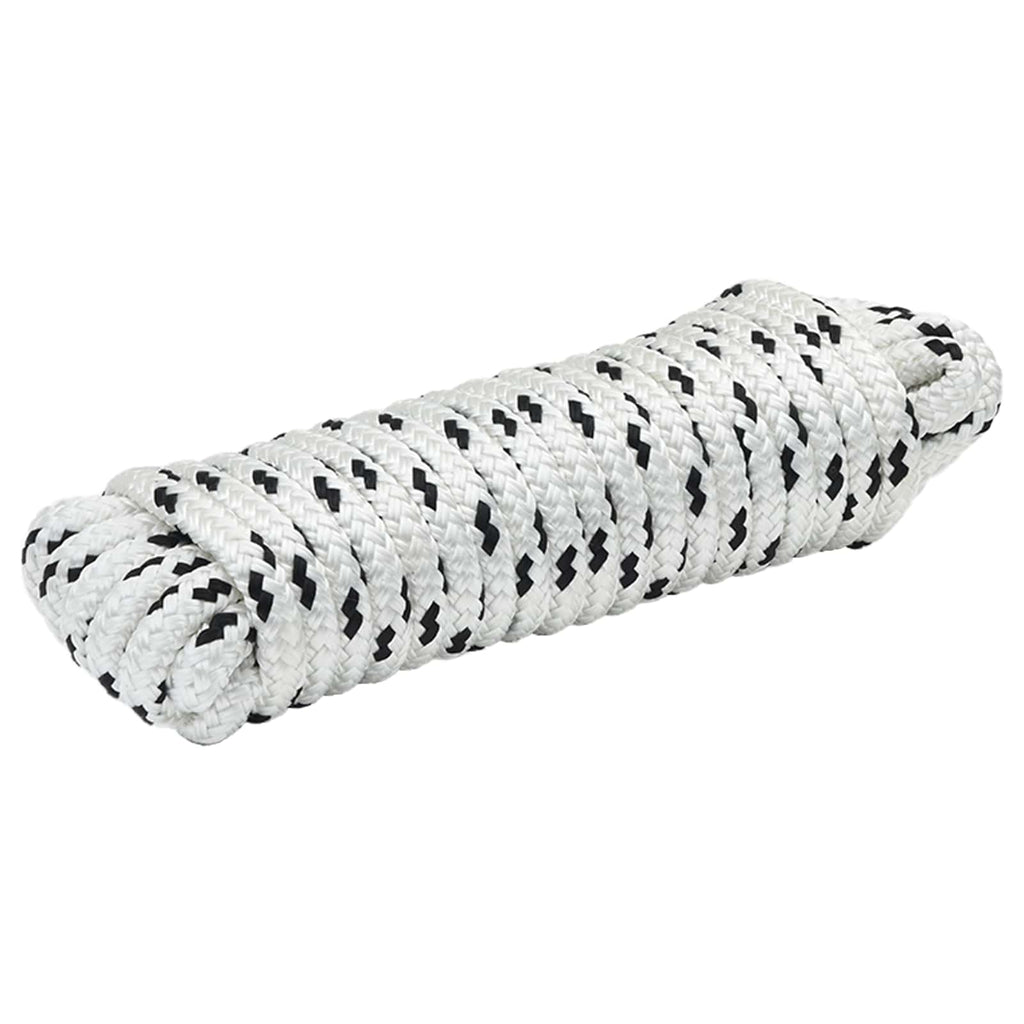 vidaXL Lina do łodzi 6 m 1.4 biały i czarny Poliester