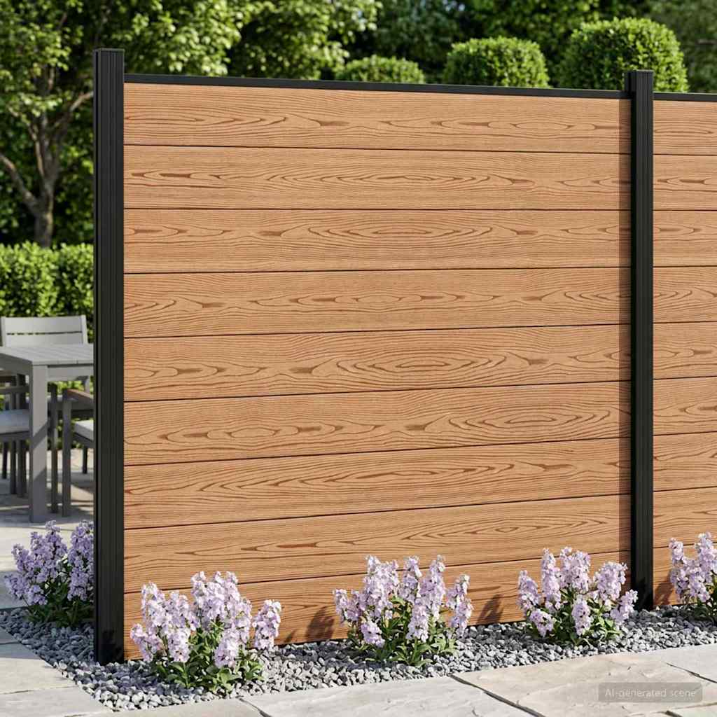vidaXL Zestaw ogrodzeniowy 175 x 186 cm WPC i aluminium brązowy