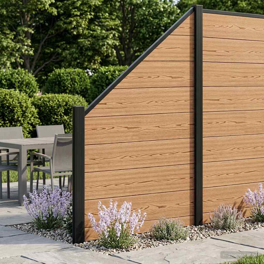 vidaXL Zestaw ogrodzeniowy 95 x 180 cm WPC i aluminium brązowy