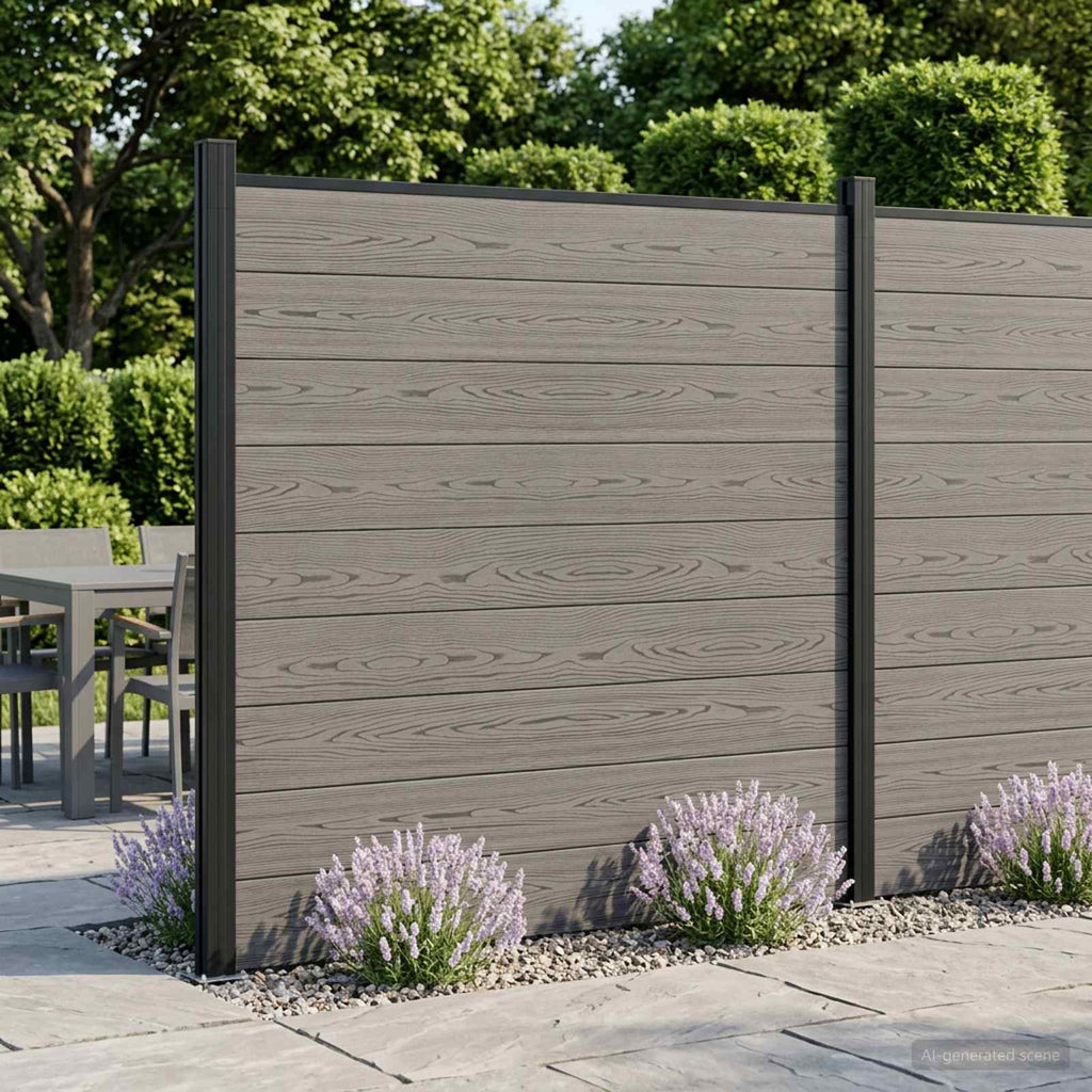 vidaXL Zestaw ogrodzeniowy 1564 x 186 cm WPC i aluminium Szary