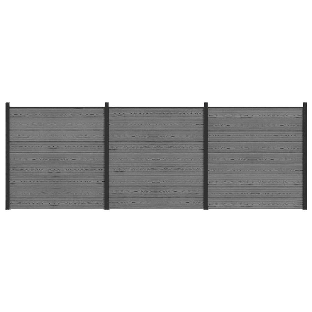 vidaXL Zestaw ogrodzeniowy 526 x 186 cm WPC i aluminium Szary