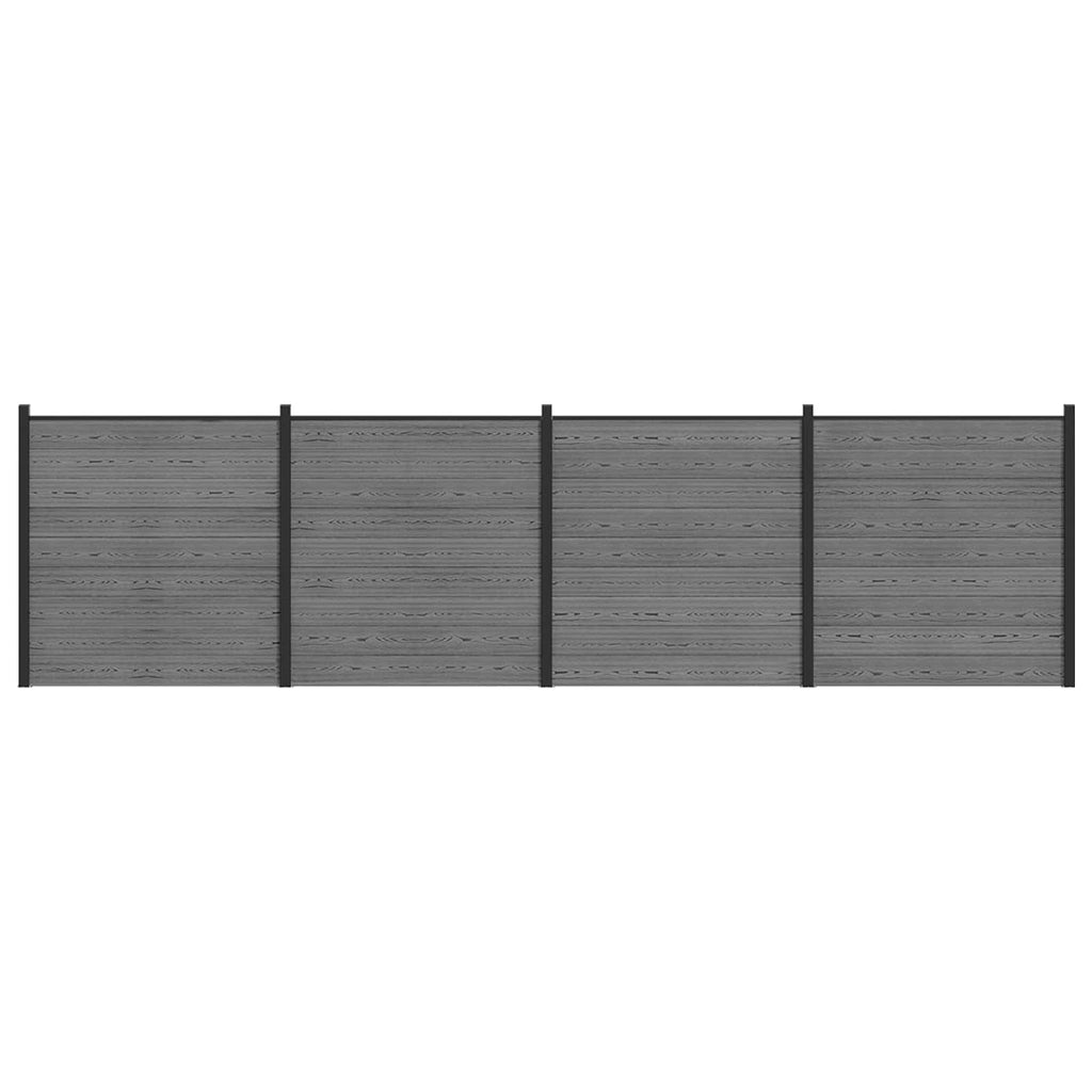 vidaXL Zestaw ogrodzeniowy 699 x 186 cm WPC i aluminium Szary
