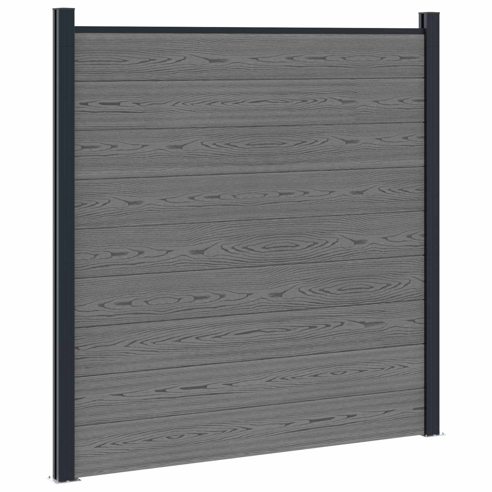 vidaXL Zestaw ogrodzeniowy 699 x 186 cm WPC i aluminium Szary