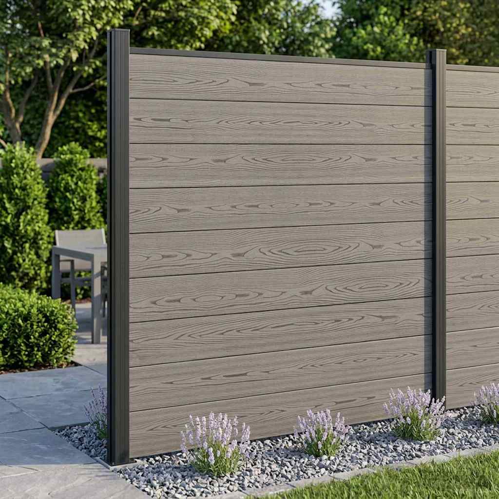 vidaXL Zestaw ogrodzeniowy 180 x 186 cm WPC i aluminium Szary